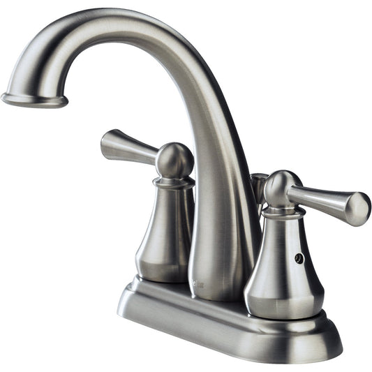 Delta Lewiston Stainless 2-Handle Lever 4 In. Centerset Bathroom Faucet with Pop-Up