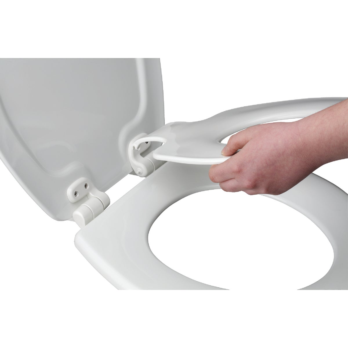 Mayfair NextStep2 Elongated Closed WhisperClose White Enameled Wood Toilet Seat