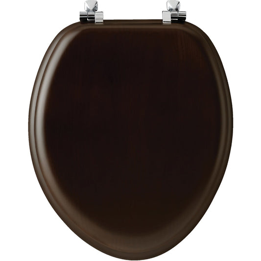 Mayfair Elongated Closed Front Walnut Veneer Toilet Seat