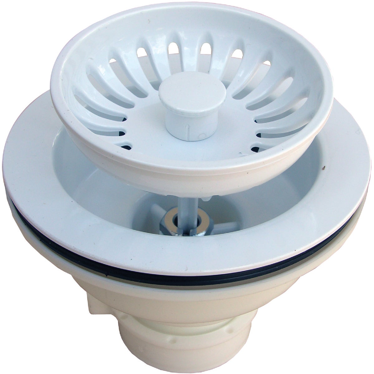 Lasco 3-1/2 In. Heavy-Duty Basket Strainer Assembly, White