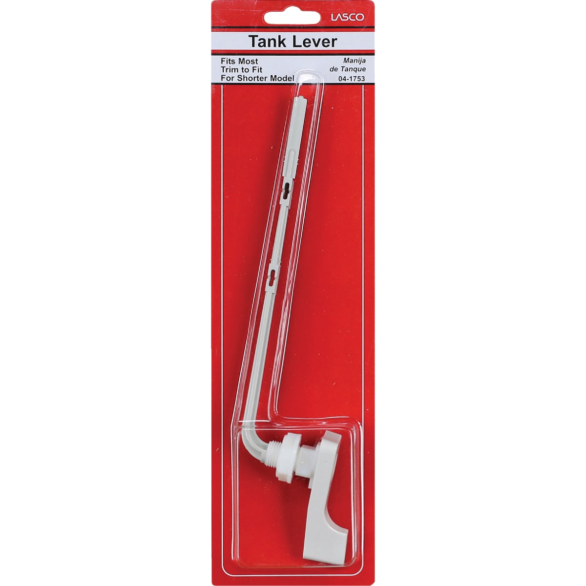 Lasco White Plastic Tank Lever with Plastic Arm