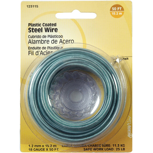 HILLMAN Anchor Wire 50 Ft. 18 Ga. Plastic Coated Steel General Purpose Wire