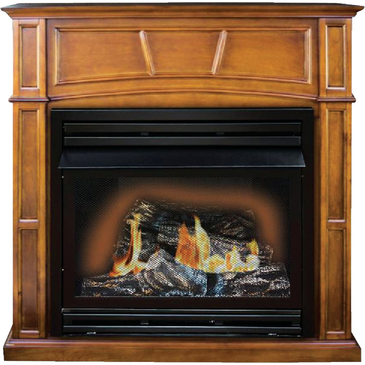 KozyWorld Heritage Oak Natural/LP Gas 1350 Sq. Ft. Gas Fireplace