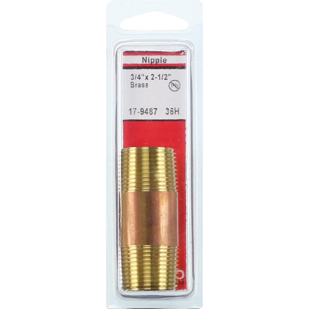 Lasco 3/4 In. x 2-1/2 In. Red Brass Nipple