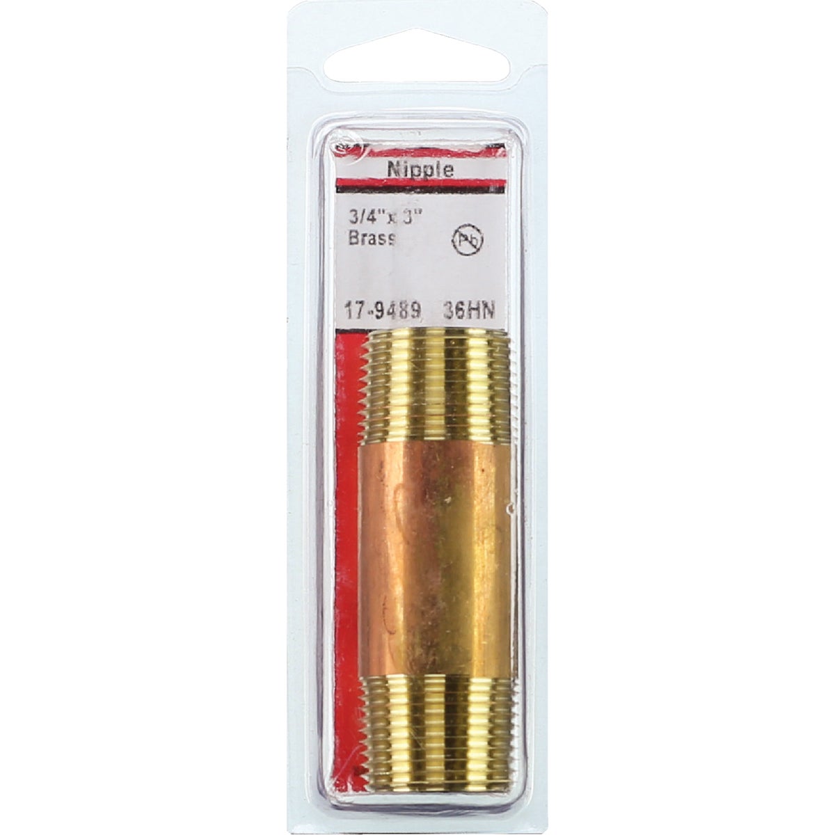 Lasco 3/4 In. x 3 In. Red Brass Nipple