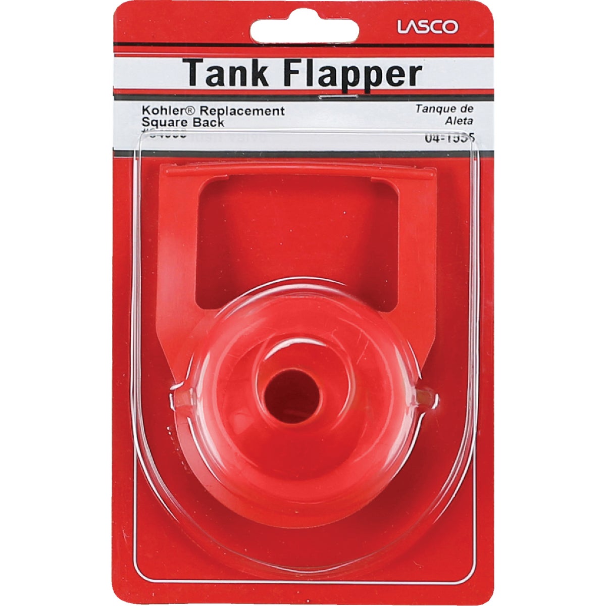 Lasco Square Back Red Rubber Flapper with Chain