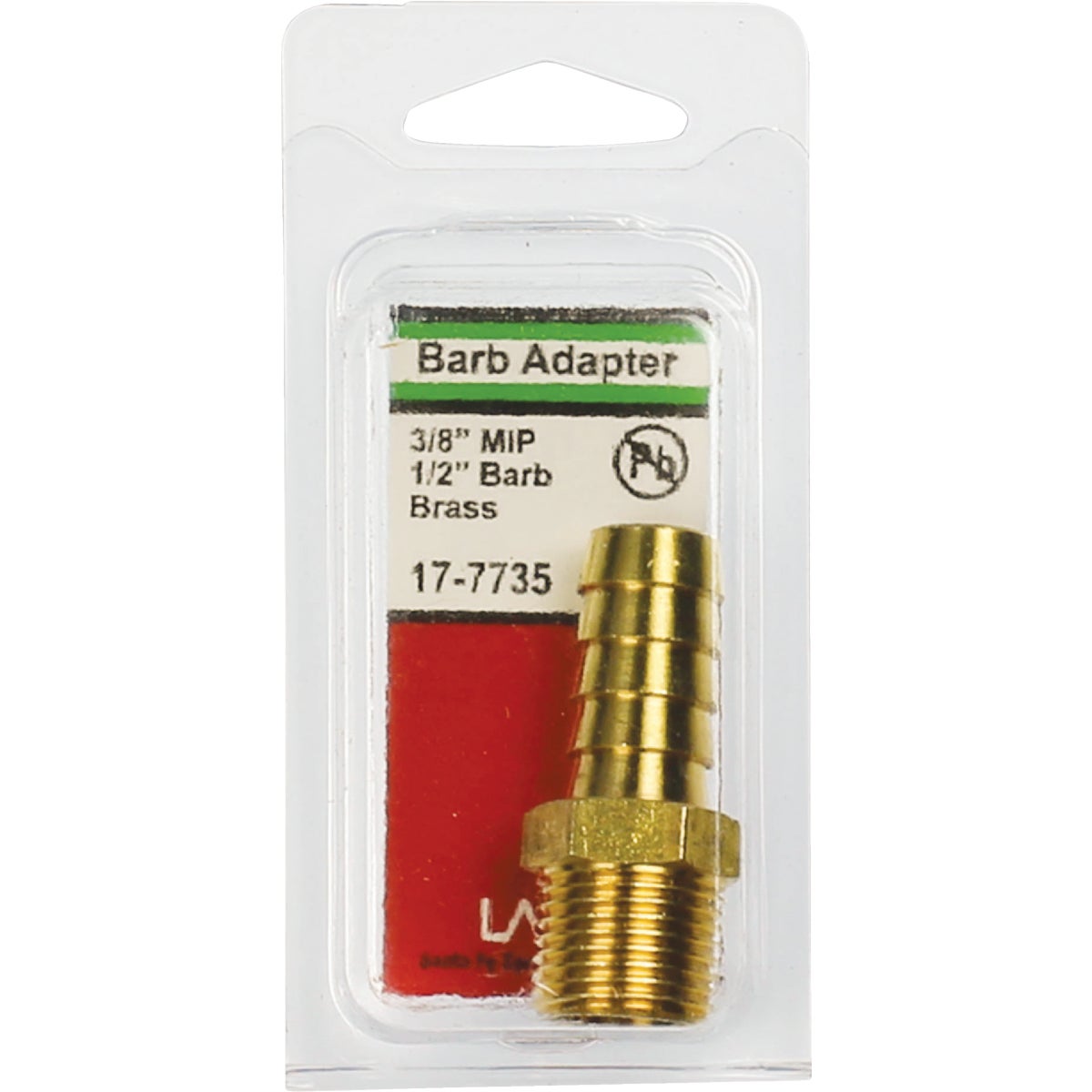 Lasco 3/8 In. MPT x 1/2 In. Brass Hose Barb Adapter