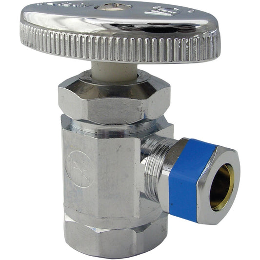 Lasco 1/2 In. FIP Inlet x 3/8 In. Compression Outlet Multi-Turn Style Angle Valve