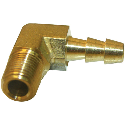 Lasco 1/4 In. MPT x 1/4 In. Hose Barbed 90 Deg. Brass Elbow (1/4 Bend)