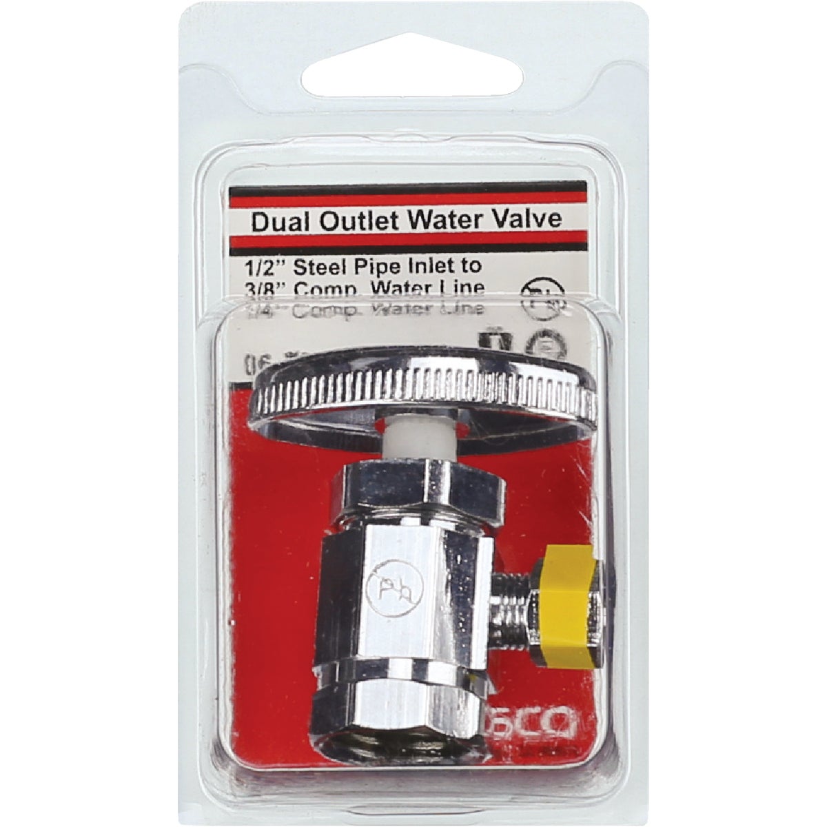 Lasco 1/2 In. IP x 3/8 In. Compression x1/4 In. Compression Multi-Turn Style Angle Valve