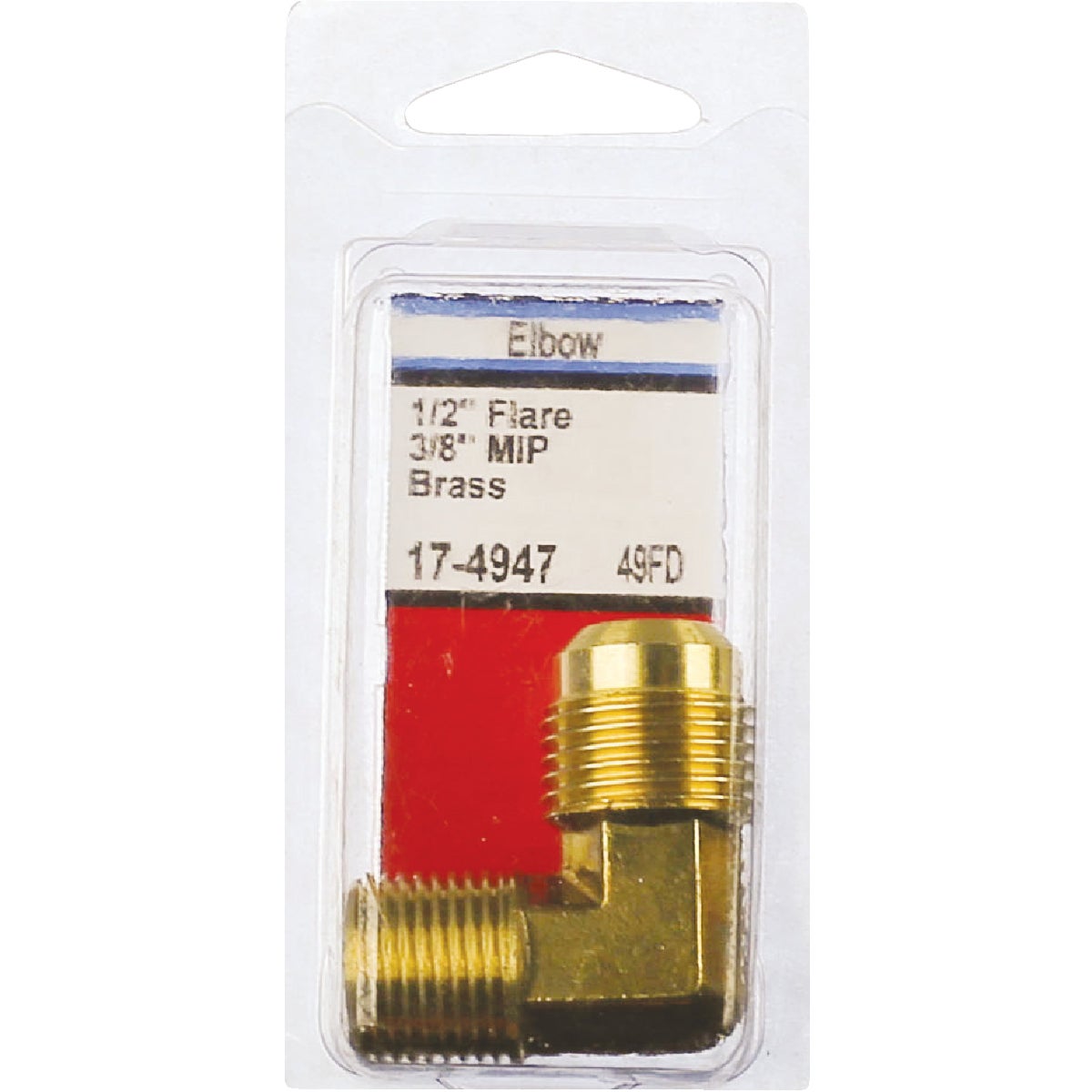 Lasco 1/2 In. MFL x 3/8 In. MPT 90 Deg. Flare Brass Elbow (1/4 Bend)