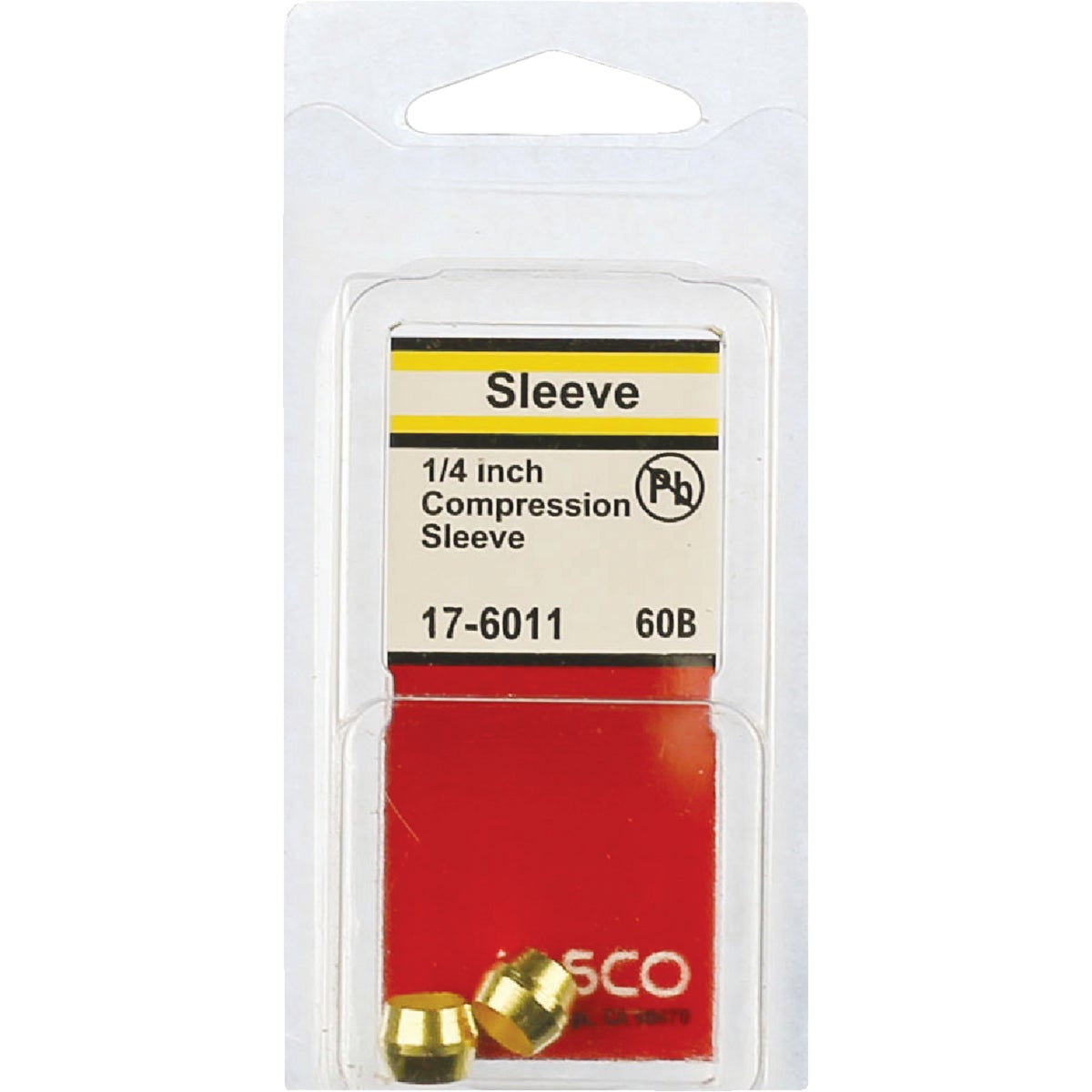 Lasco 1/4 In. Brass Compression Sleeve (2-Pack)