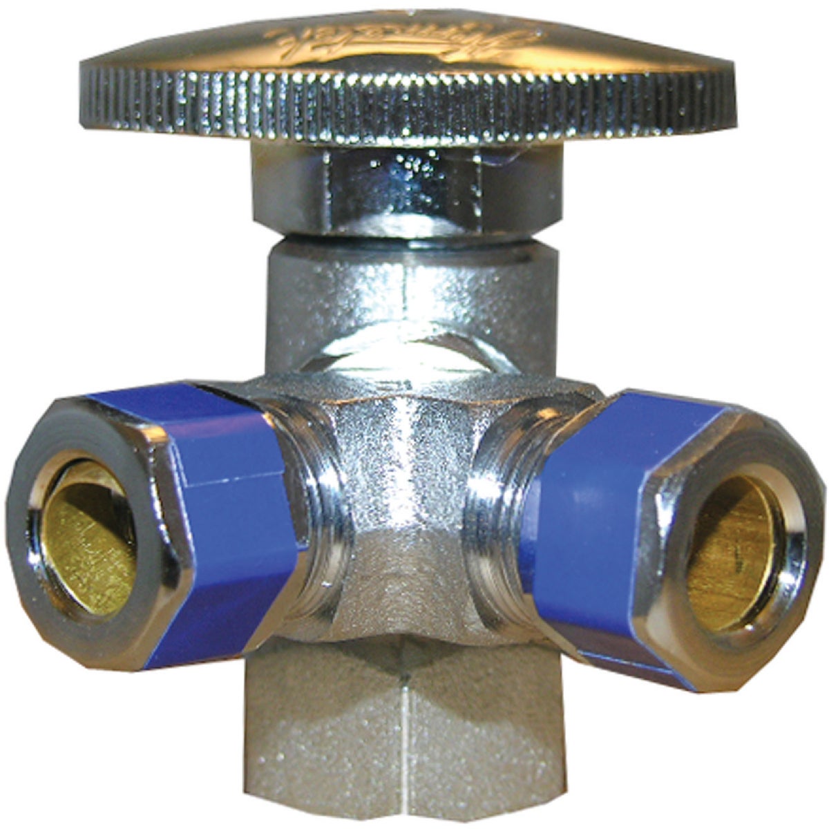 Lasco 1/2 In. IP x 3/8 In. Compression x 3/8 In. Compresson Quarter Turn Angle Valve