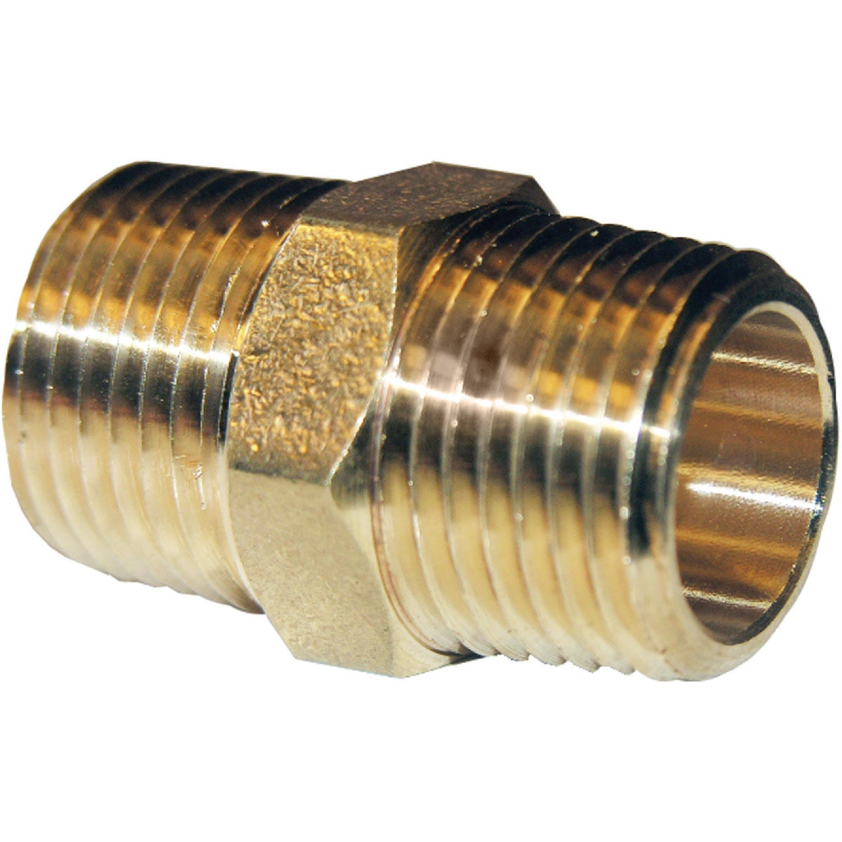 Lasco 1/2 In. MPT x 1/2 In. MPT Brass Hex Nipple