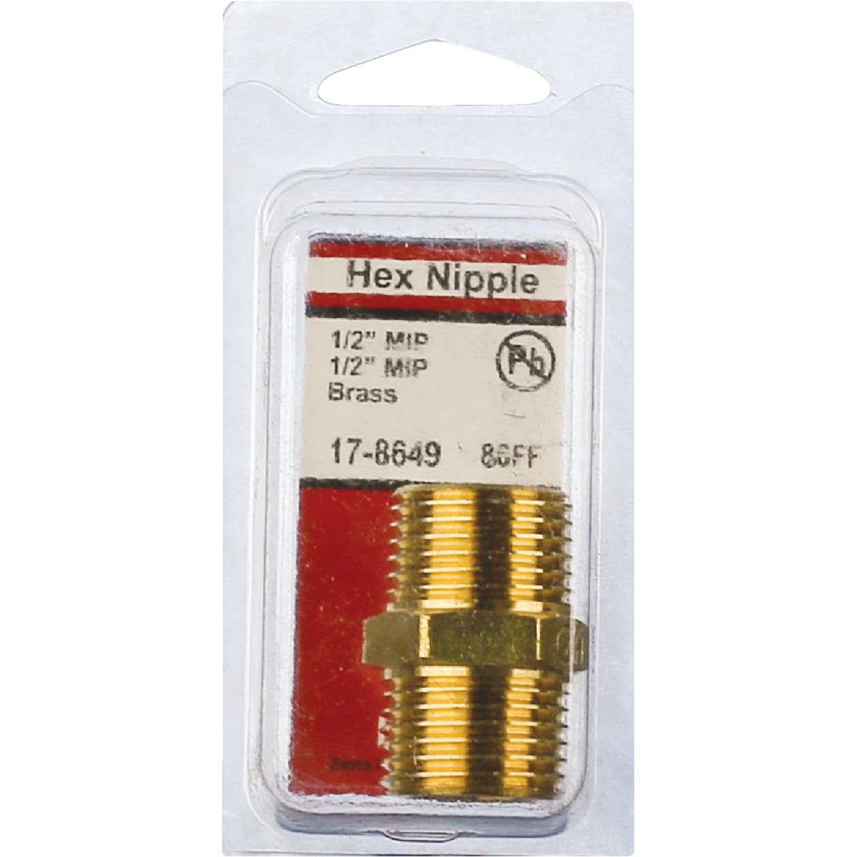 Lasco 1/2 In. MPT x 1/2 In. MPT Brass Hex Nipple