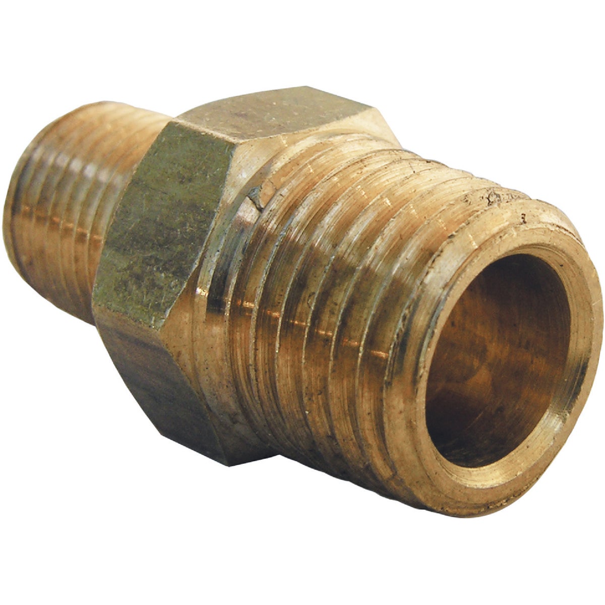 Lasco 1/4 In. MPT x 1/8 In. MPT Brass Hex Nipple