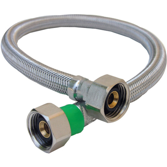 Lasco 1/2 In. IPS x 1/2 In. IPS x 20 In. L Braided Stainless Steel Flex Line Faucet Connector