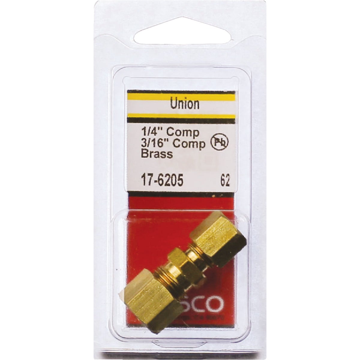 Lasco 1/4 In. x 3/16 In. Brass Reducing Compression Union