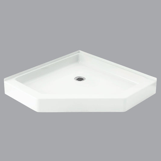 Sterling Intrigue 39 In. W x 39 In. D Center Drain Neo-Angle Shower Floor & Base in White