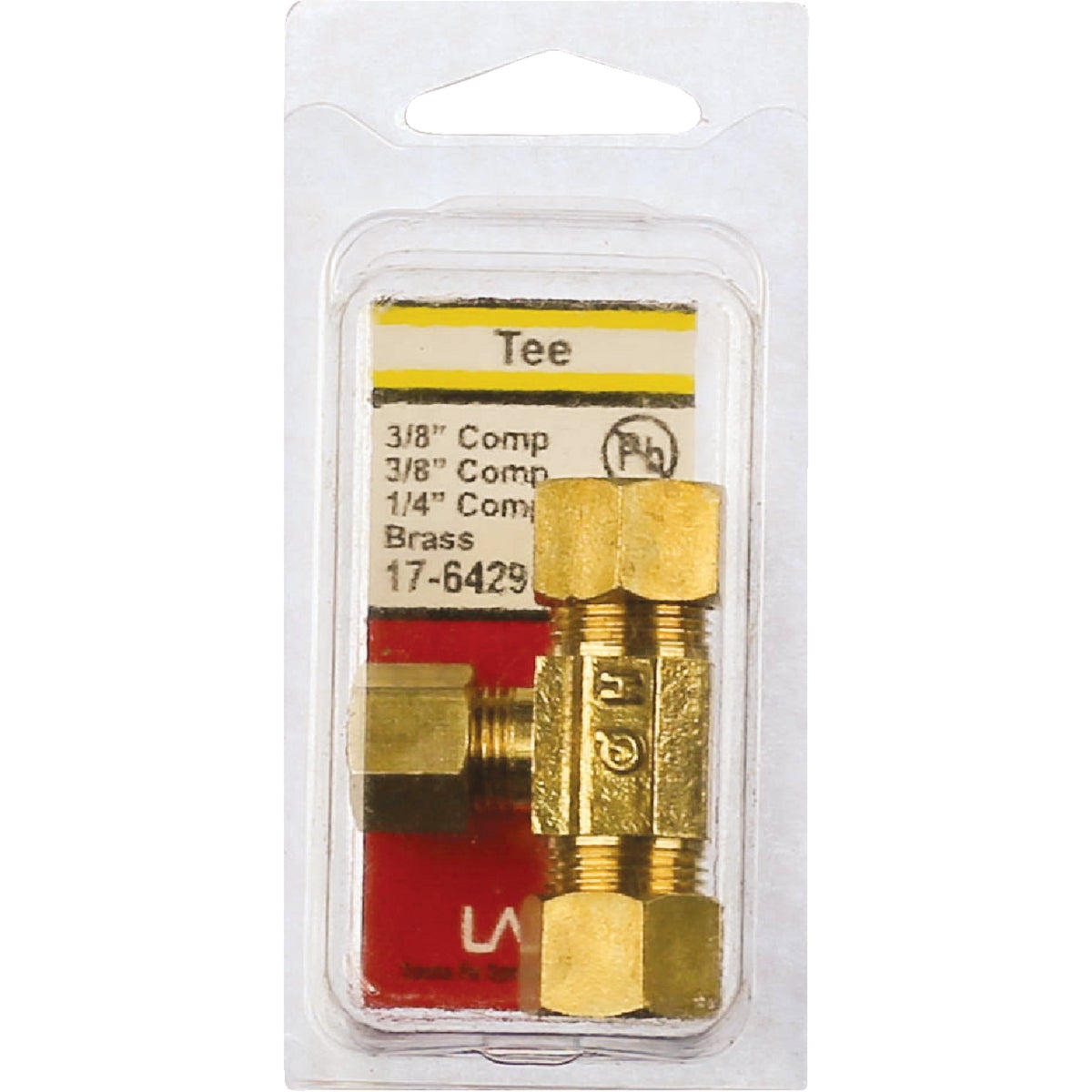 Lasco 3/8 In. x 3/8 In. x 1/4 In. Compression Brass Tee