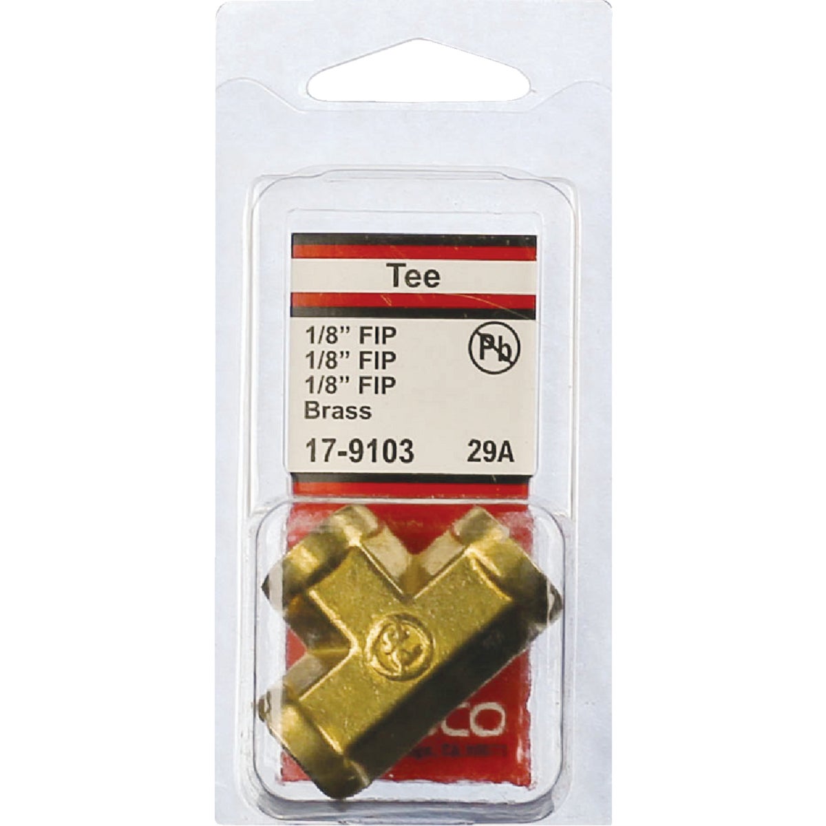 Lasco 1/8 In. FPT Yellow Brass Tee