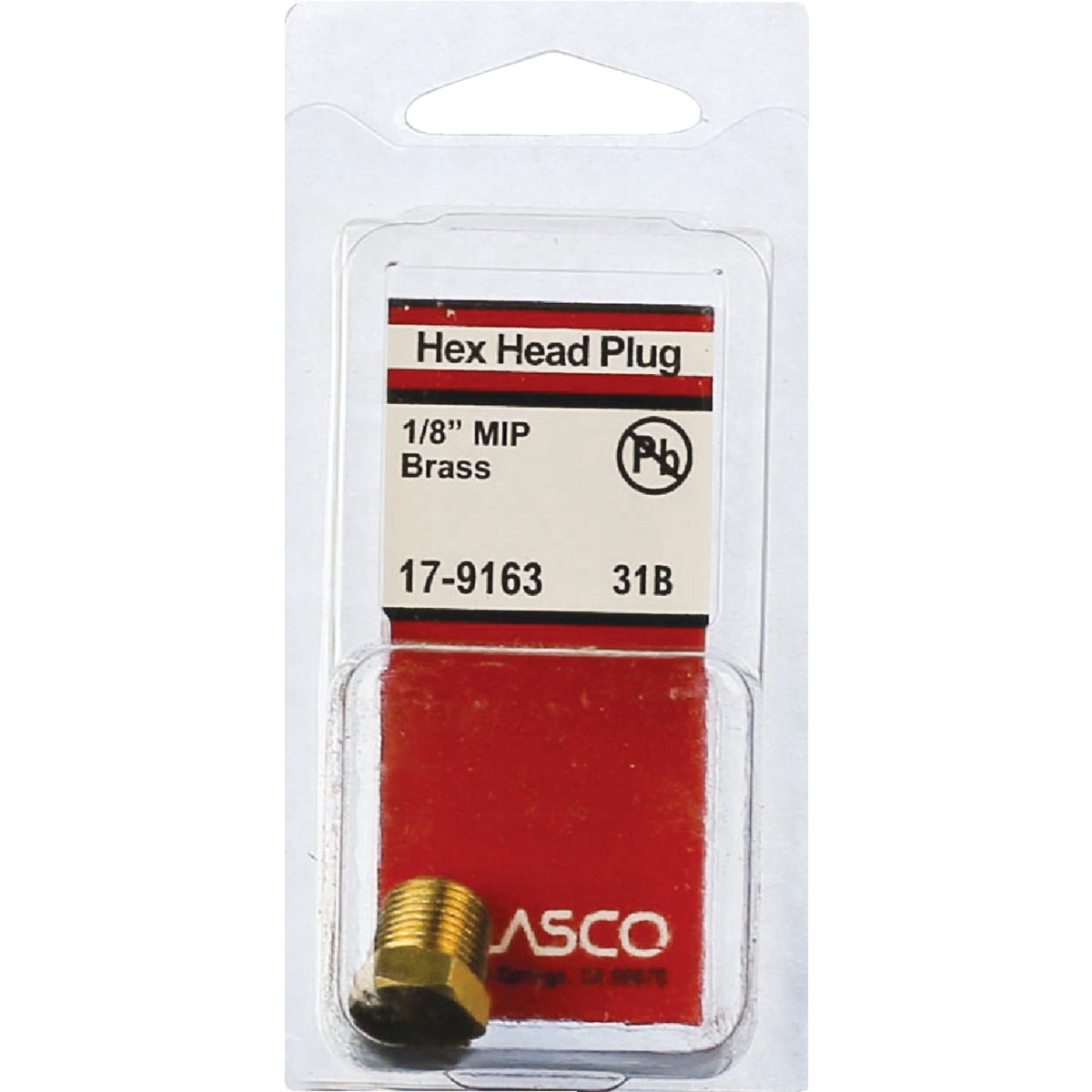 Lasco 1/8 In. MPT Brass Hex Head Plug