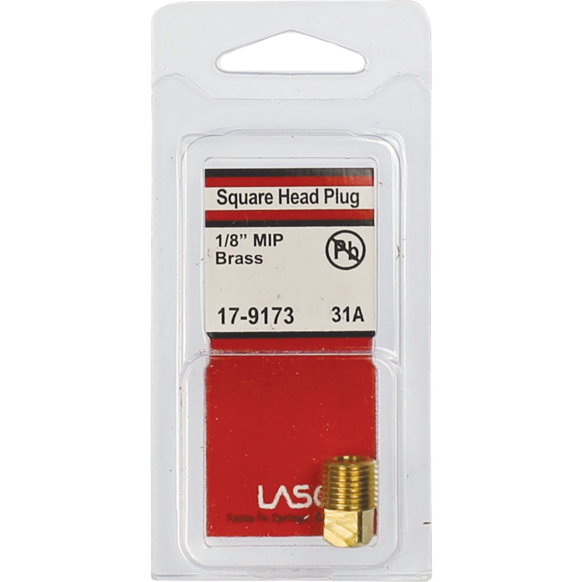 Lasco 1/8 In. MPT Brass Square Head Plug