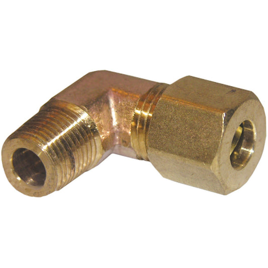 Lasco 1/4 In. C x 1/8 In. MPT 90 Deg. Compression Brass Elbow (1/4 Bend)