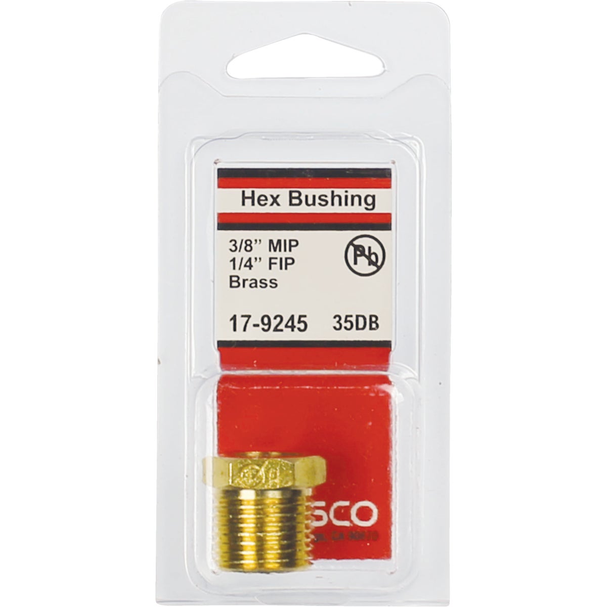 Lasco 3/8 In. MPT x 1/4 In. FPT Brass Hex Bushing