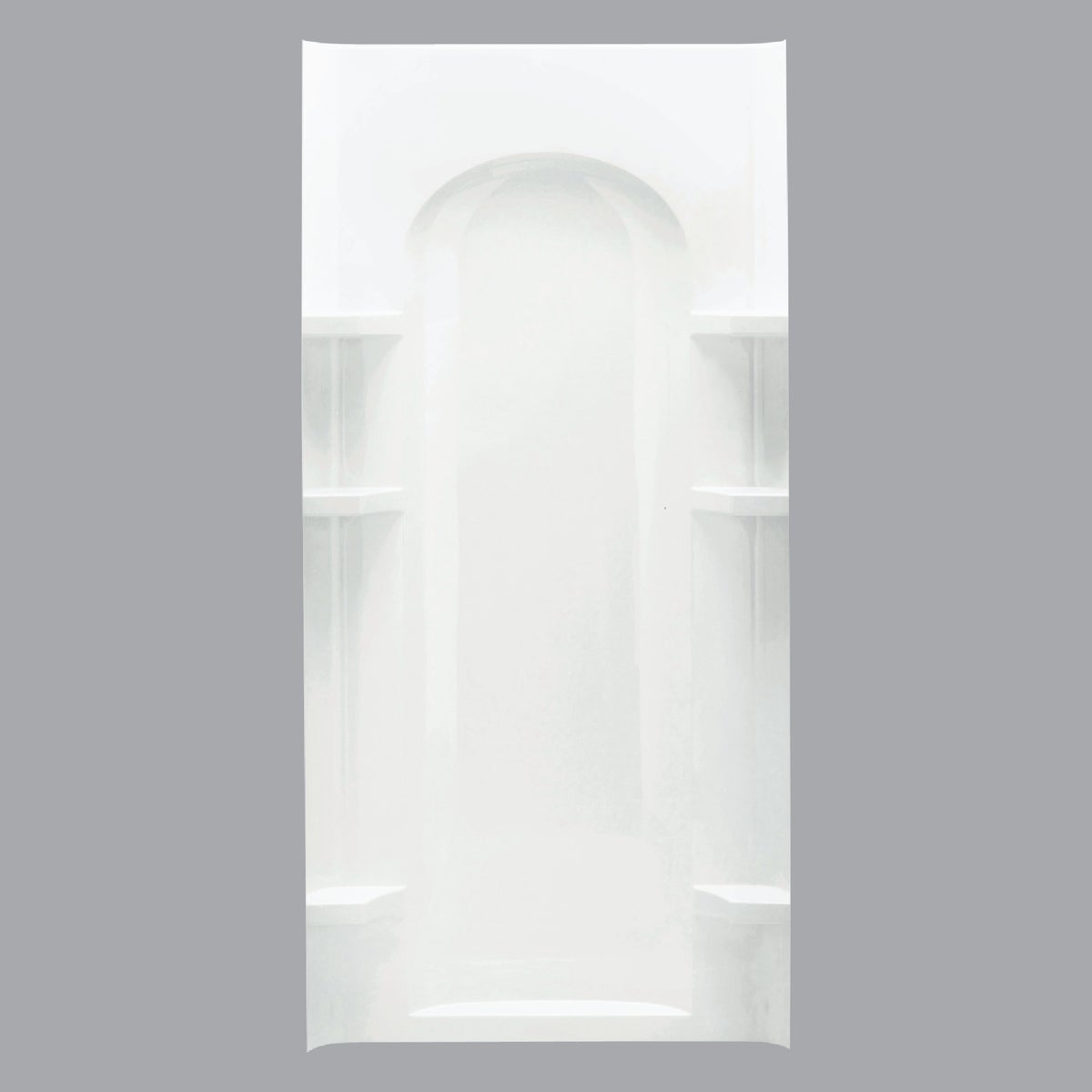 Sterling 36 In. W x 72-1/2 In. H White Vikrell Curved Shower Back Wall