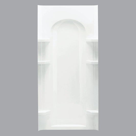 Sterling 36 In. W x 72-1/2 In. H White Vikrell Curved Shower Back Wall