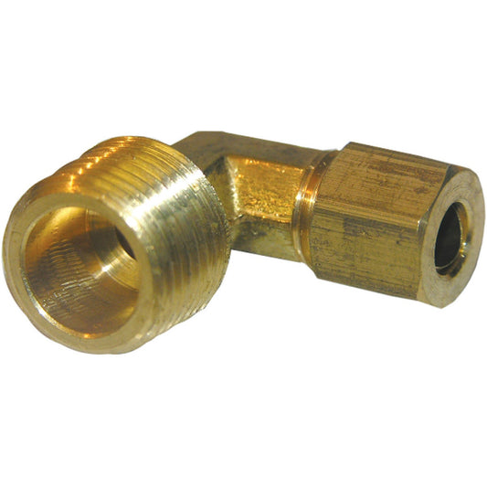 Lasco 1/4 In. C x 3/8 In. MPT 90 Deg. Compression Brass Elbow (1/4 Bend)