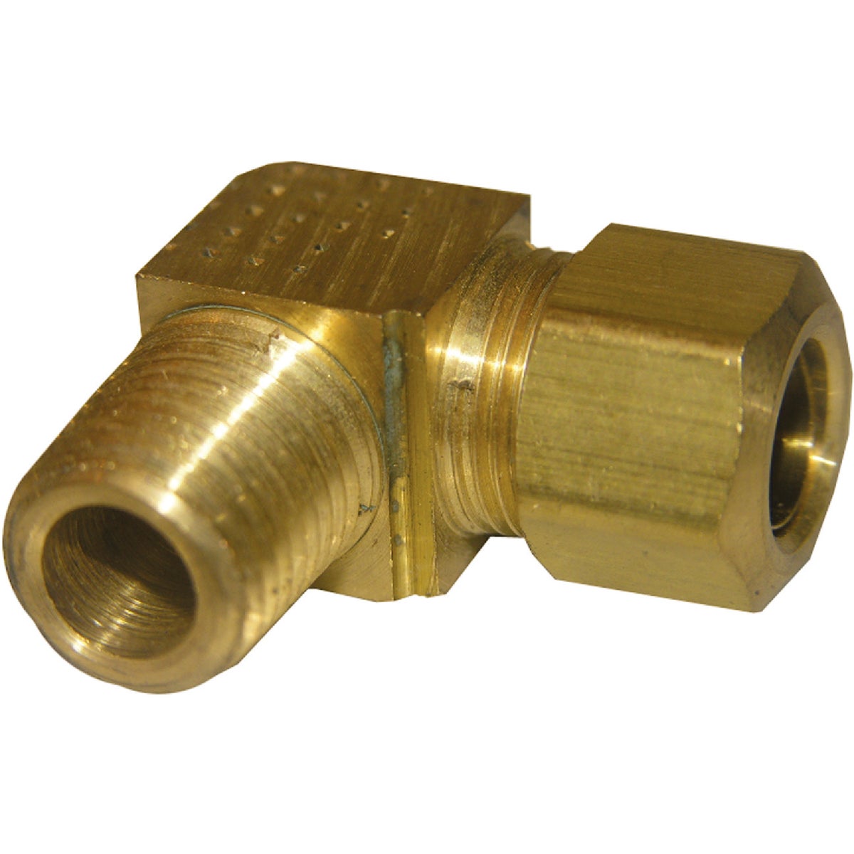 Lasco 3/8 In. C x 1/4 In. MPT 90 Deg. Compression Brass Elbow (1/4 Bend)