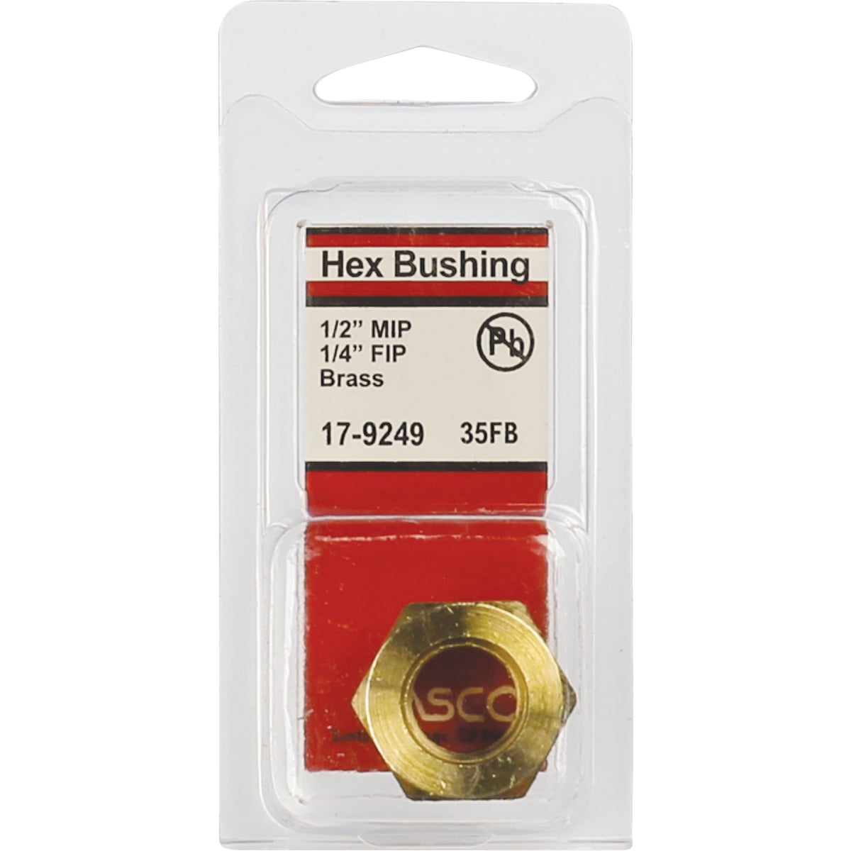 Lasco 1/2 In. MPT x 1/4 In. FPT Brass Hex Bushing