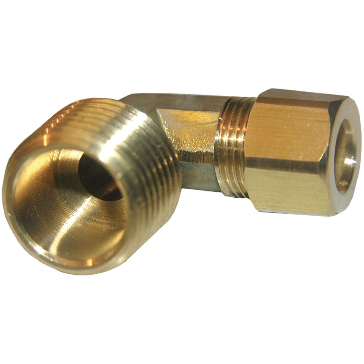 Lasco 3/8 In. C x 3/8 In. MPT 90 Deg. Compression Brass Elbow (1/4 Bend)