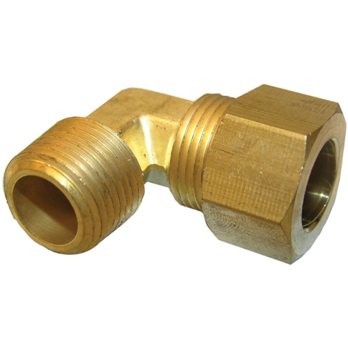 Lasco 1/2 C x 3/8 In. MPT 90 Deg. Compression Brass Elbow (1/4 Bend)