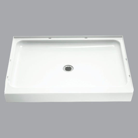 Sterling Ensemble 48 In. W x 34 In. D Center Drain Shower Floor & Base in White