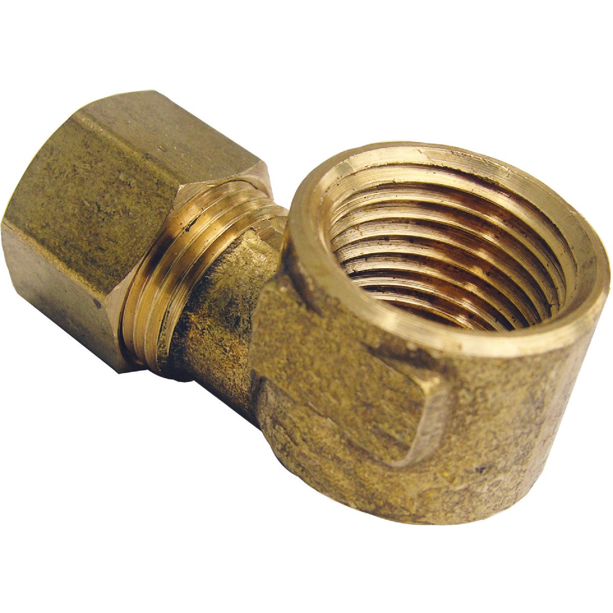 Lasco 3/8 In. C x 1/2 In. FPT 90 Deg. Compression Brass Elbow (1/4 Bend)