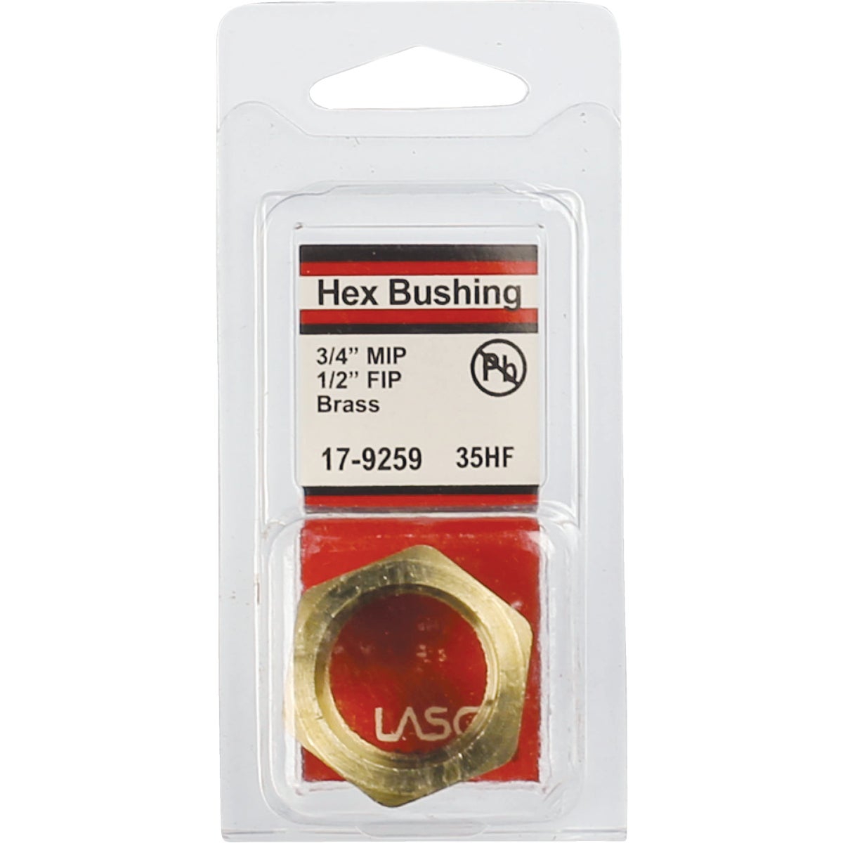 Lasco 3/4 In. MPT x 1/2 In. FPT Brass Hex Bushing