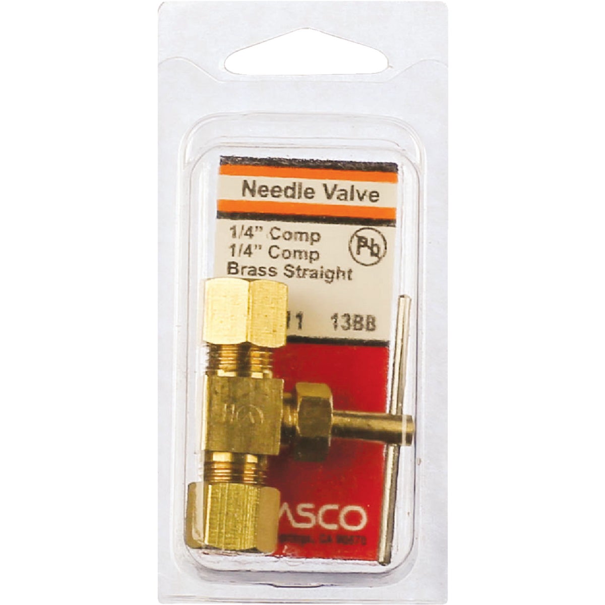 Lasco 1/4 In. C x 1/4 In. C Brass Straight Needle Valve