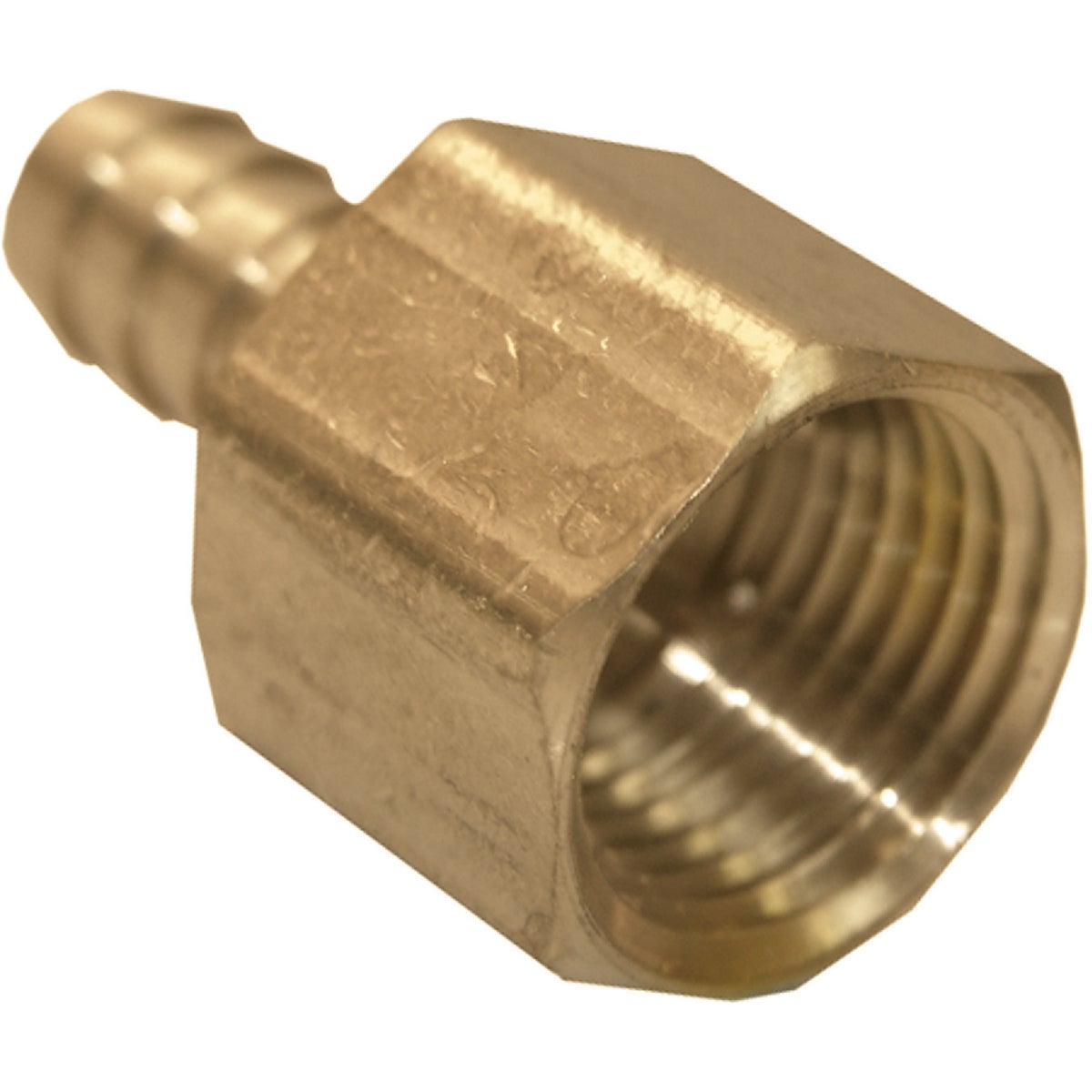 Lasco 3/8 In. FPT x 1/2 In. Brass Hose Barb Adapter