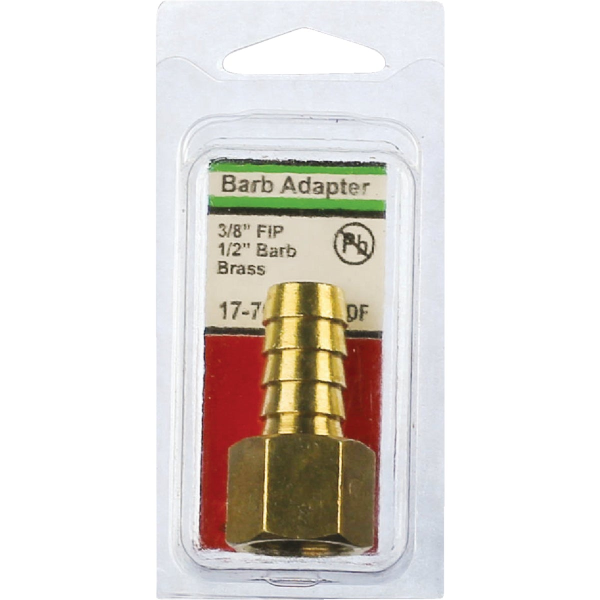 Lasco 3/8 In. FPT x 1/2 In. Brass Hose Barb Adapter