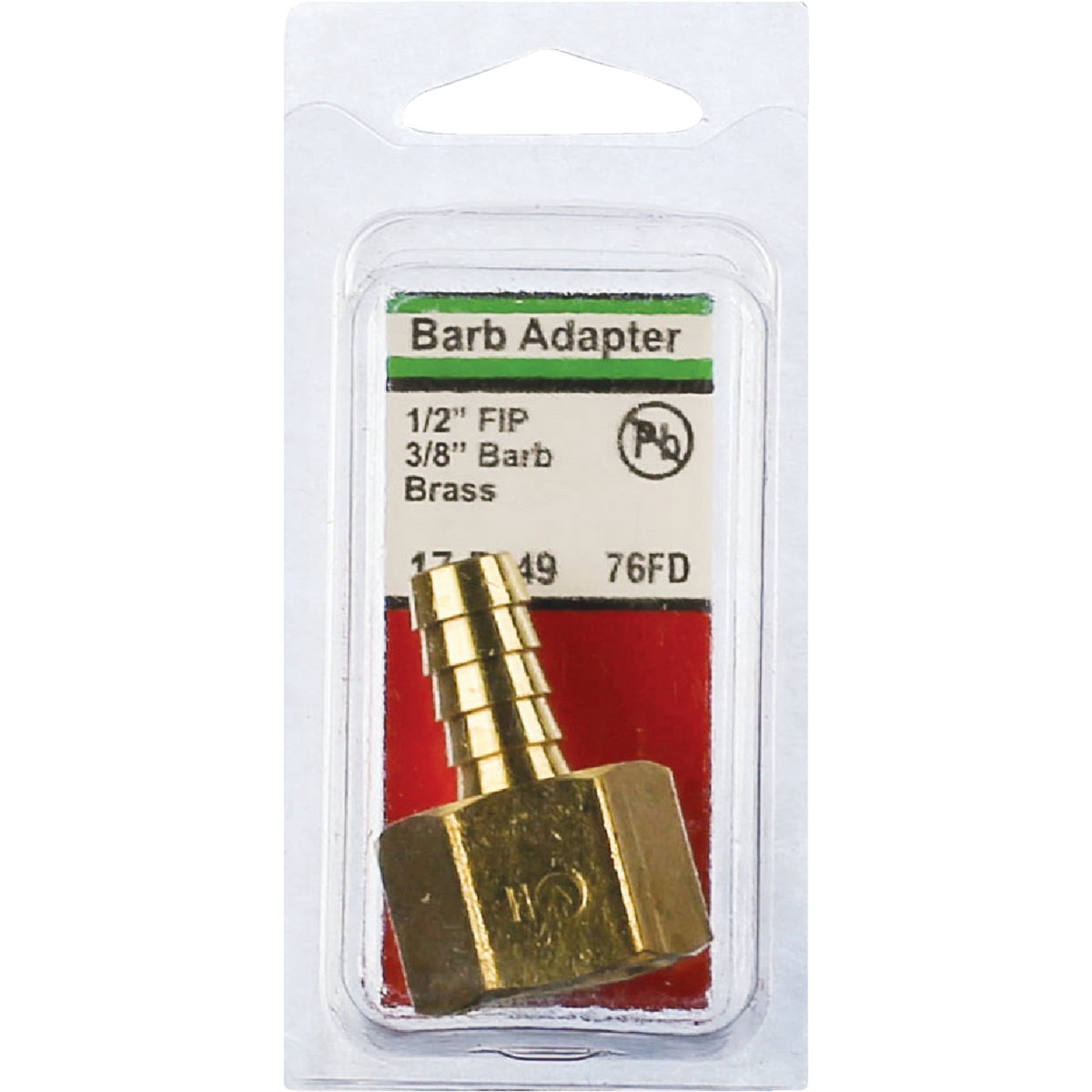 Lasco 1/2 In. FPT x 3/8 In. Brass Hose Barb Adapter