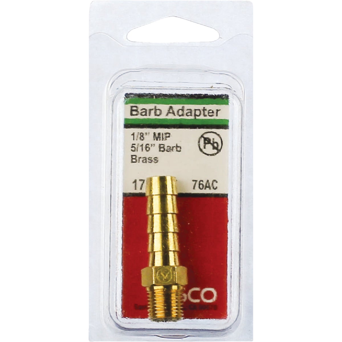 Lasco 1/8 In. MPT x 5/16 In. Brass Hose Barb Adapter