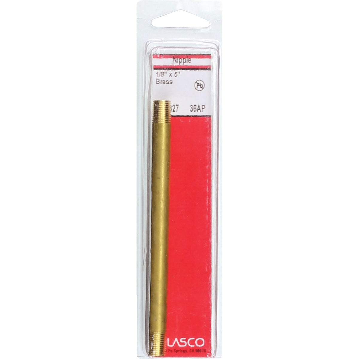 Lasco 1/8 In. x 5 In. Brass Nipple