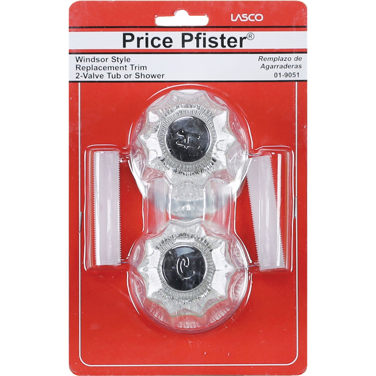 Lasco Price Pfister 2-Valve Round Clear Tub & Shower Handle Kit