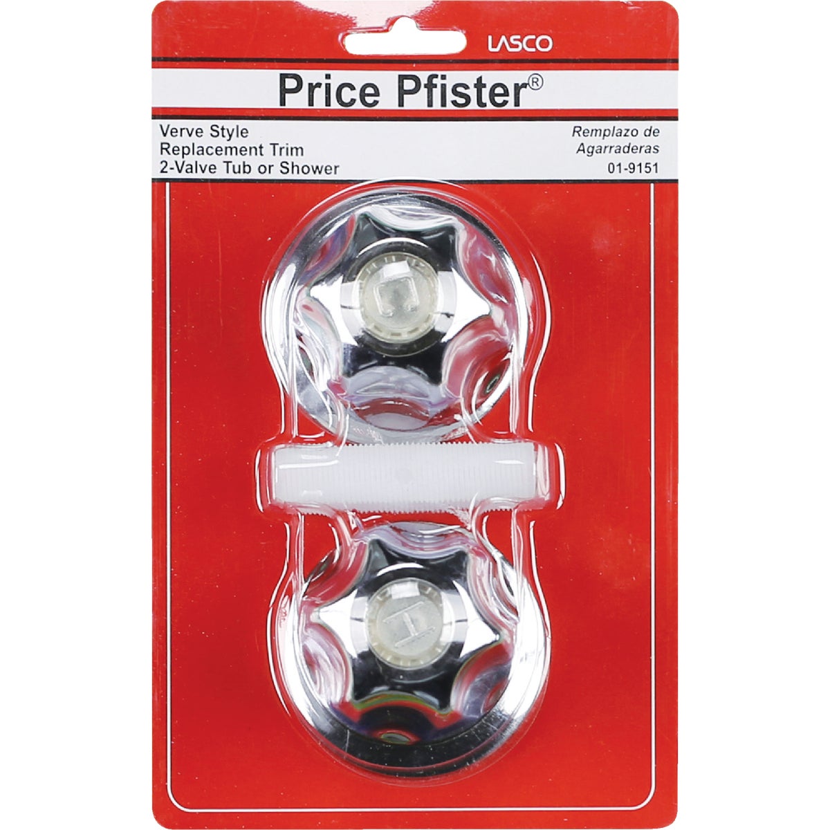 Lasco Price Pfister Round Clear Tub & Shower Handle Kit