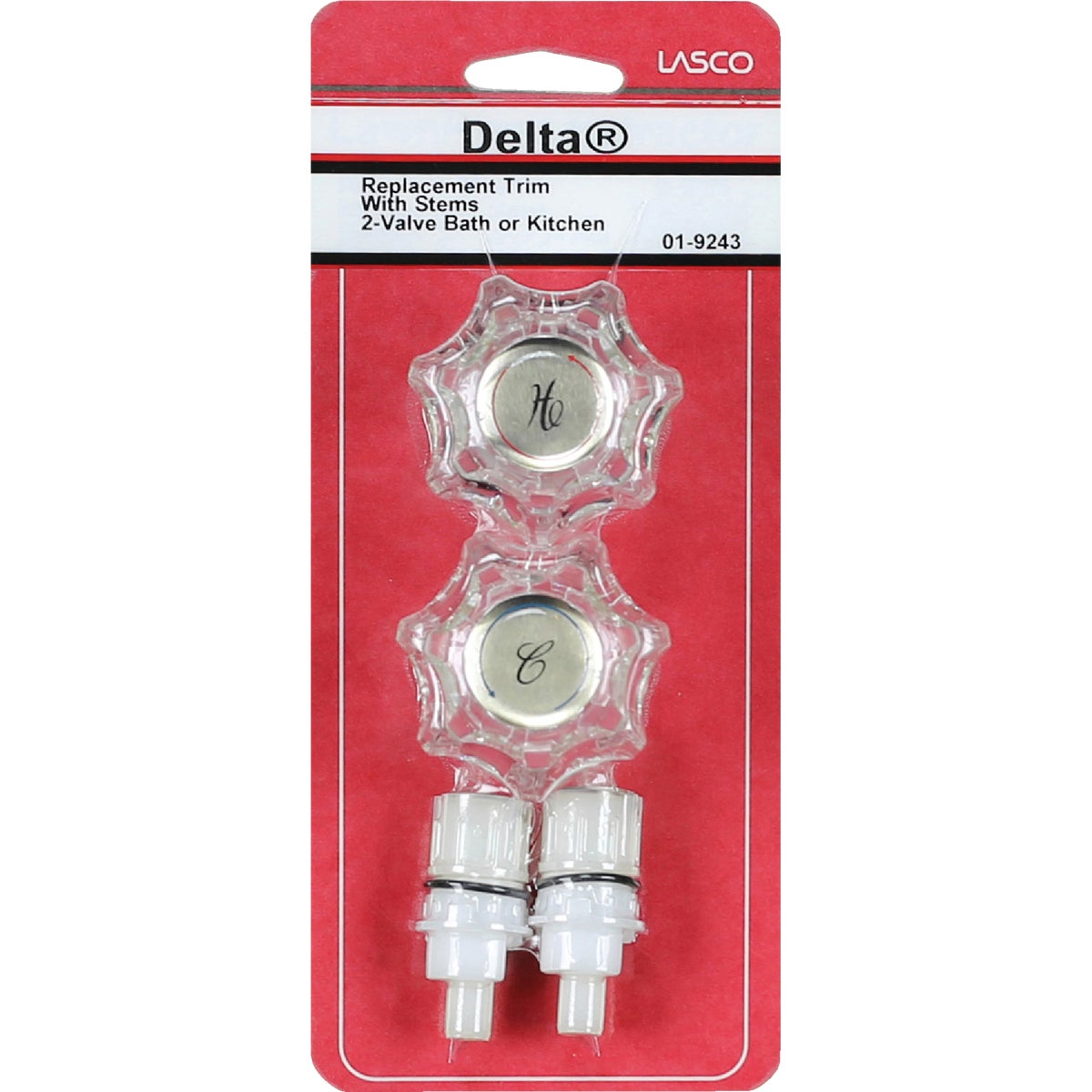 Lasco Delta Small Plastic Handles Fits Delta, Delex Tub & Shower Handle Kit