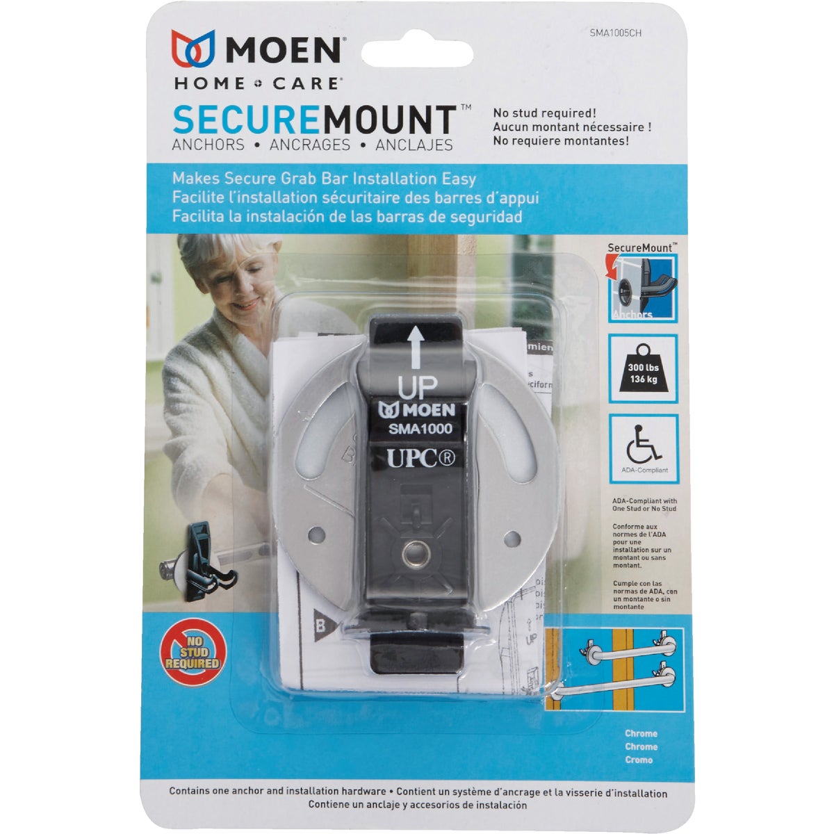 Moen 300 lb. Stainless Steel Grab Bar Mounting Anchor