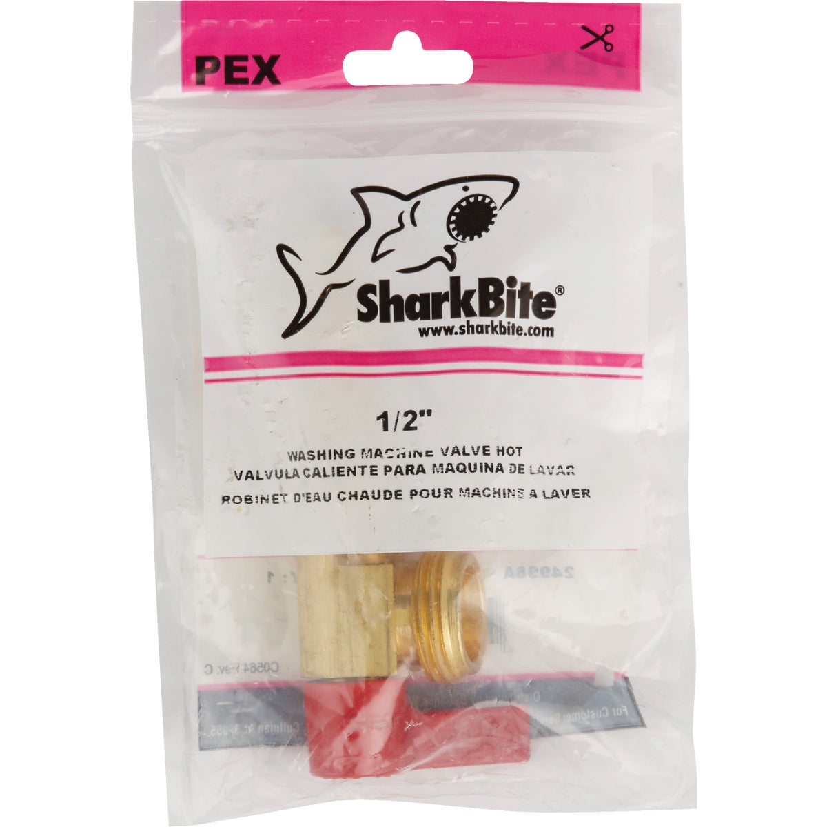 Sharkbite 1/2 In. PEX Washing Machine Valve, Hot